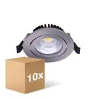 Mehrfachpackung 10x LED Schwenkbar Spot Silber Rund 6W 550lm 60D - 927 Extra Warmweiß | 85mm - IP54 - Dimmbar - Höchste Farbwiedergabe