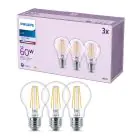 Mehrfachpackung 3x Philips Glühbirne LED E27 Birne Fadenlampe Klar 7W 850lm - 840 
