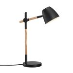 Nordlux Lampe De Chevet Theo Métal et Bois Noir | Convient pour GU10