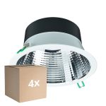 Lot 4x Philips Spot Encastrable LED Coreline DN142B Aluminium Blanc 19.2W 2300lm 60D - 840 Blanc Froid | Diamètre 200mm - IP20 - UGR<19.2