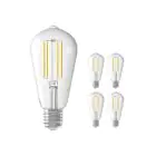 Lot 5x Calex Smart Tuya Wifi E27 Edison Filament 7W 806lm - 818-830 Accordable Blanc | Dimmable - Remplacement 60W