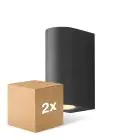 Pack duo D'Lite Applique Murale Vossem Aluminium Noir| IP54 - Convient pour 2x GU10